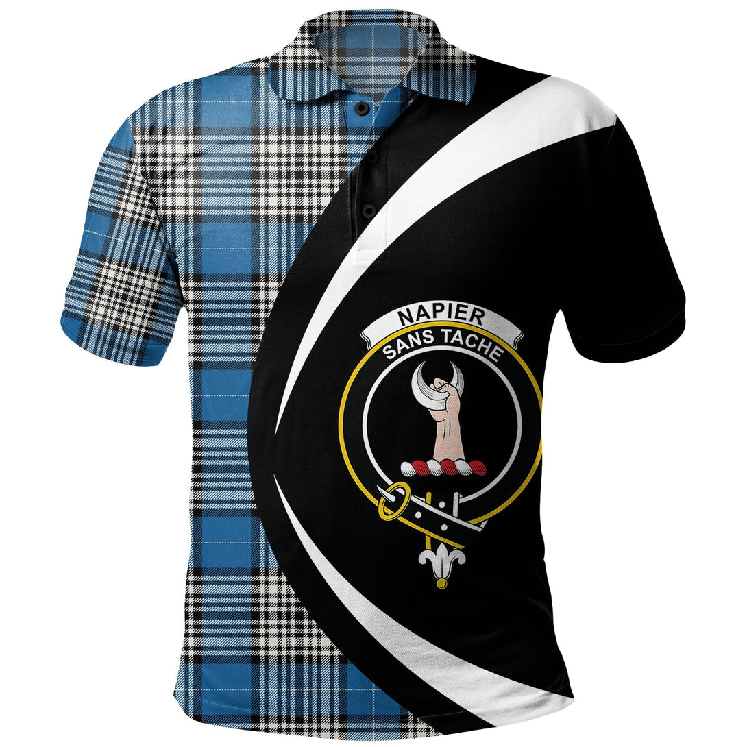 Napier Ancient Clan Badge Tartan Polo Shirt Circle Style Personalized