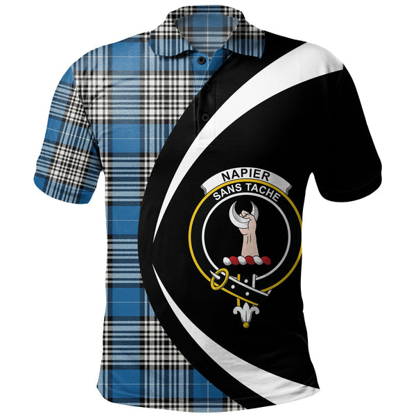 Napier Ancient Clan Badge Tartan Polo Shirt Circle Style Personalized