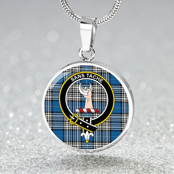 Napier Ancient Clan Badge Tartan Classic Circle Necklace