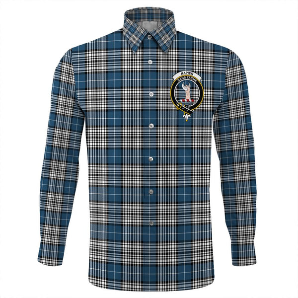 Napier Modern Tartan Classic Crest Long Sleeve Button Shirt