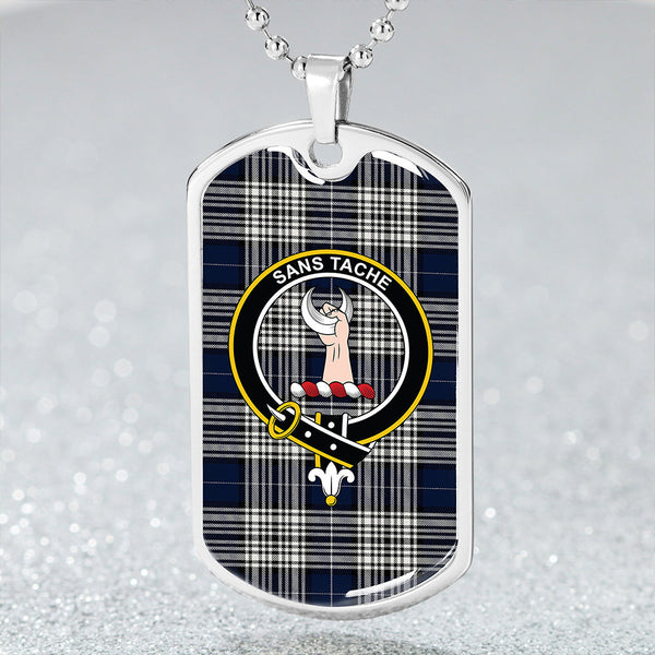 Napier Modern Clan Badge Classic Tartan Dog Tag Necklace