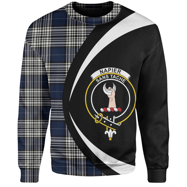 Napier Modern Clan Badge Tartan Sweatshirt Circle Style Personalized