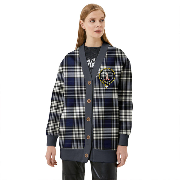 Napier Modern Clan Badge Tartan V-neck Cardigan