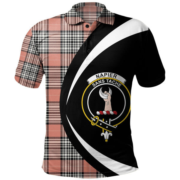 Napier Rose Ancient Clan Badge Tartan Polo Shirt Circle Style Personalized