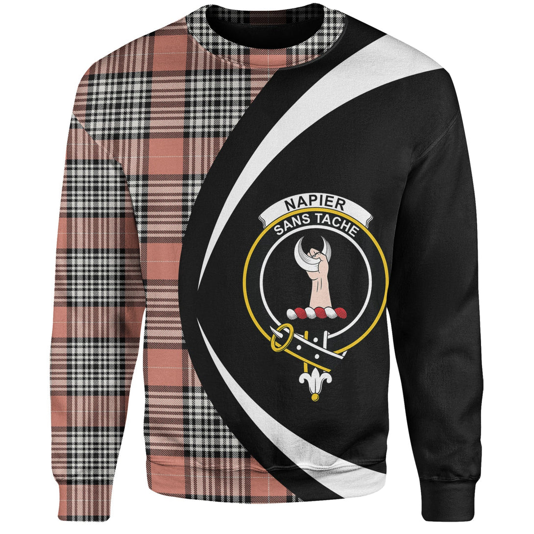 Napier Rose Ancient Clan Badge Tartan Sweatshirt Circle Style Personalized