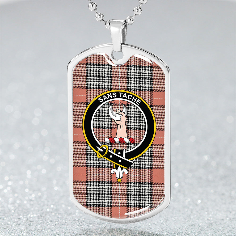 Napier Rose Ancient Clan Badge Classic Tartan Dog Tag Necklace