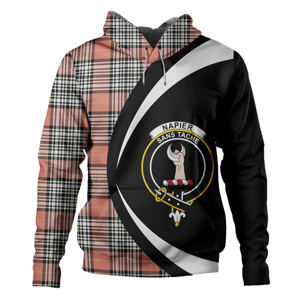 Napier Rose Ancient Clan Badge Tartan Hoodie Circle Style