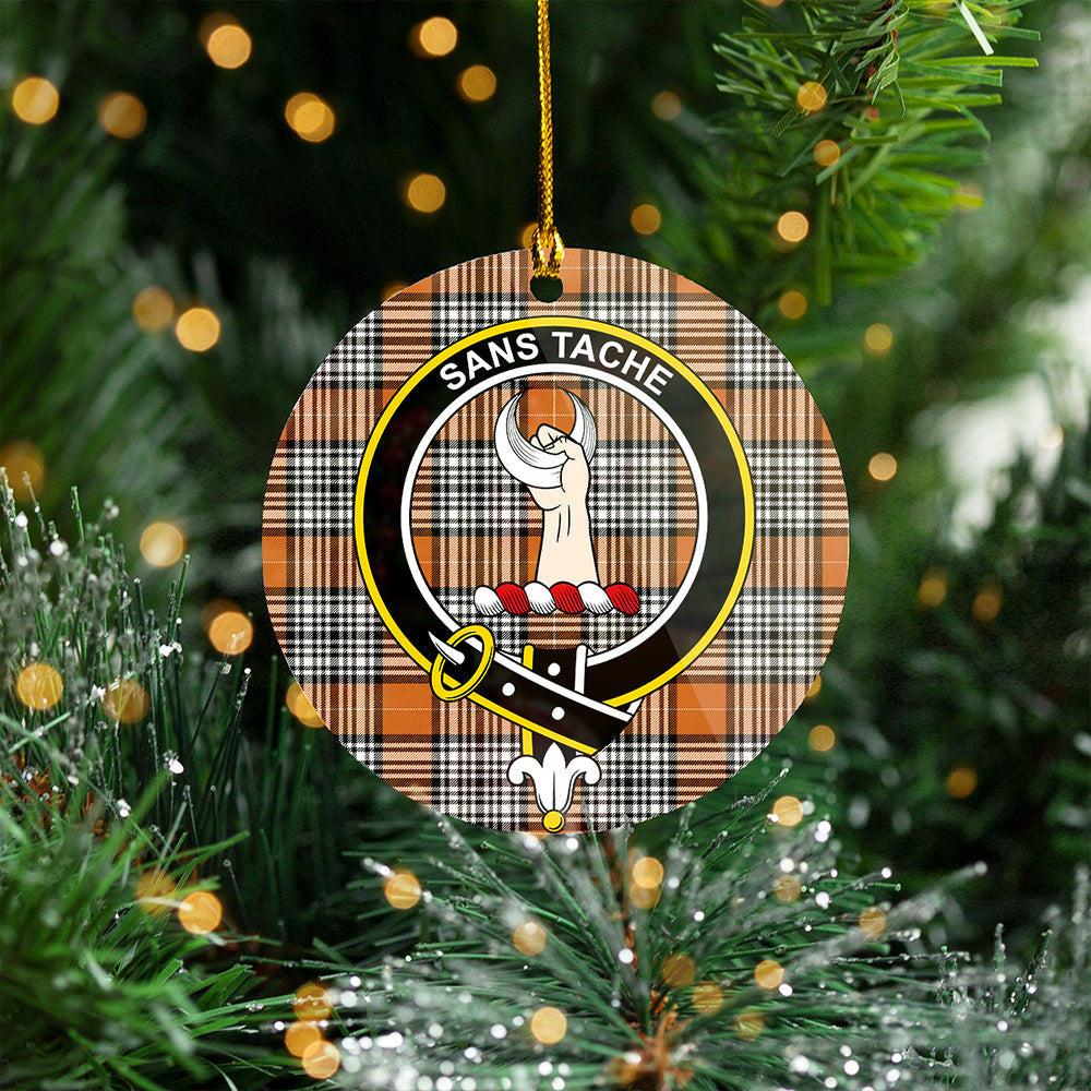 Napier Rose Modern Clan Badge Tartan Plastic Christmas Ornaments