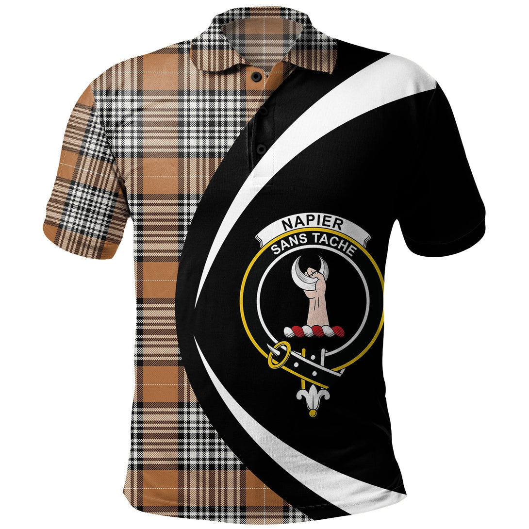 Napier Rose Modern Clan Badge Tartan Polo Shirt Circle Style Personalized