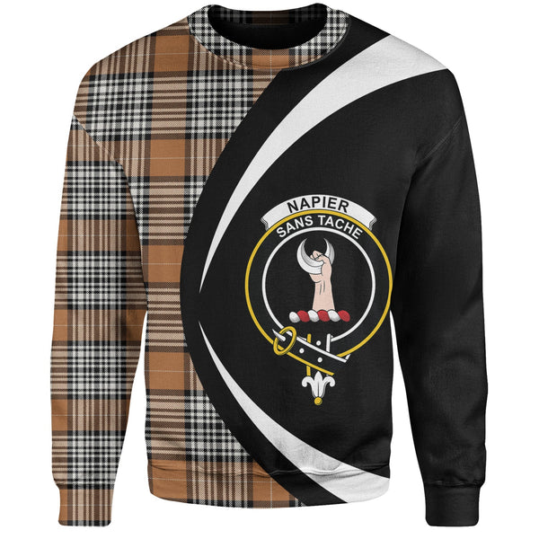 Napier Rose Modern Clan Badge Tartan Sweatshirt Circle Style Personalized