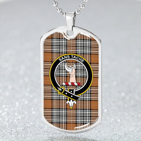 Napier Rose Modern Clan Badge Classic Tartan Dog Tag Necklace