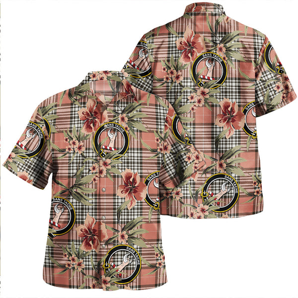 Napier Rose Weathered Clan Badge Tartan Aloha Hawaiian Shirt Tropical Old Style