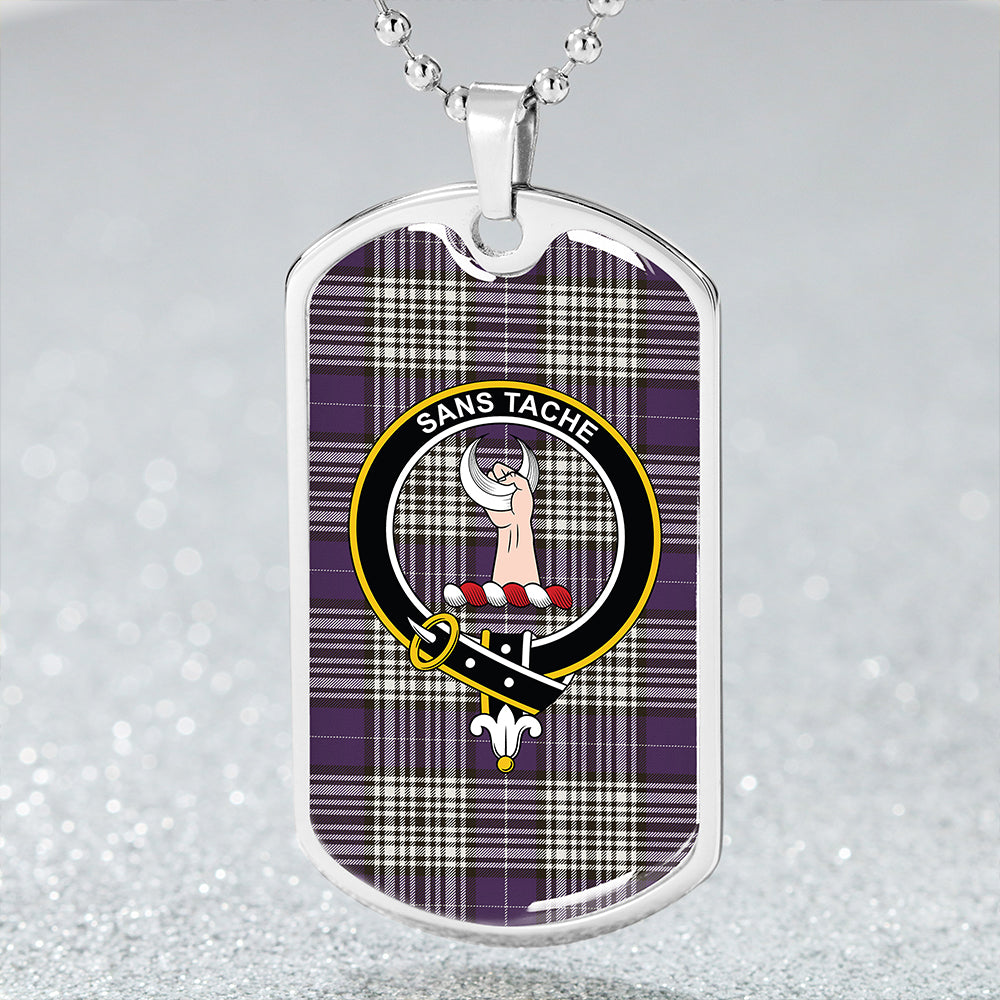 Napier Weathered Clan Badge Classic Tartan Dog Tag Necklace