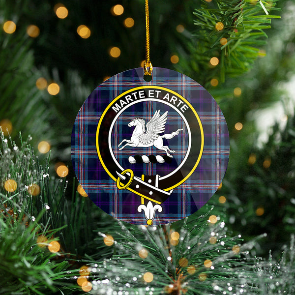 Nevoy Clan Badge Tartan Plastic Christmas Ornaments