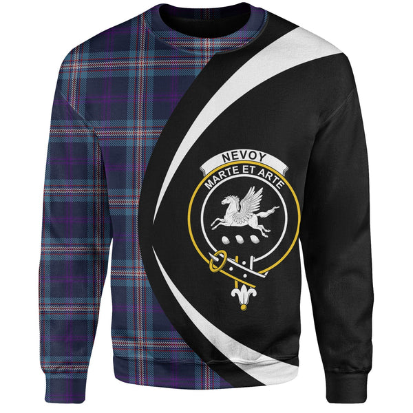 Nevoy Clan Badge Tartan Sweatshirt Circle Style Personalized