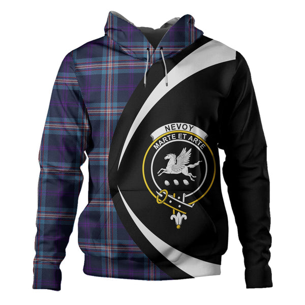 Nevoy Clan Badge Tartan Hoodie Circle Style