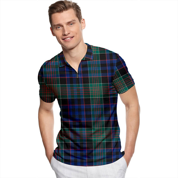 Newman #2 Modern Tartan Classic Lapel Zip Short Sleeve Polo