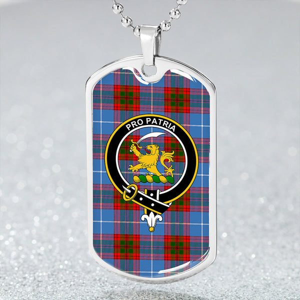 Newton Clan Badge Classic Tartan Dog Tag Necklace