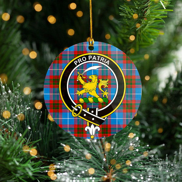 Newton Clan Badge Tartan Plastic Christmas Ornaments