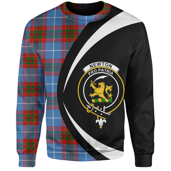 Newton Clan Badge Tartan Sweatshirt Circle Style Personalized