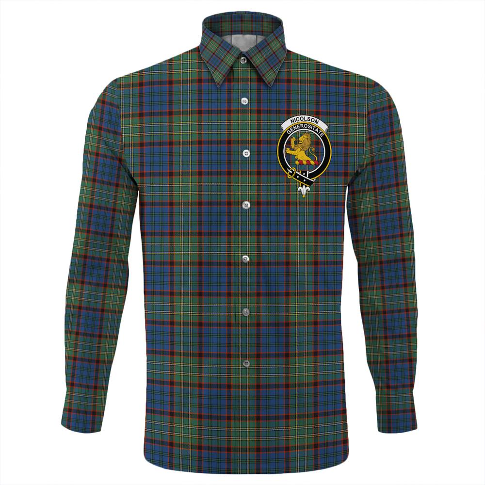 Nicolson Hunting Ancient Tartan Classic Crest Long Sleeve Button Shirt