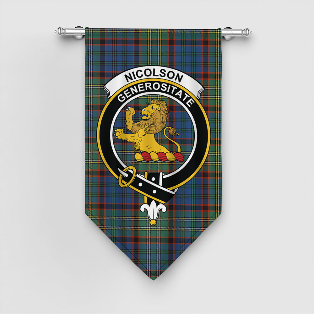 Nicolson Hunting Ancient Tartan Classic Crest Gonfalon