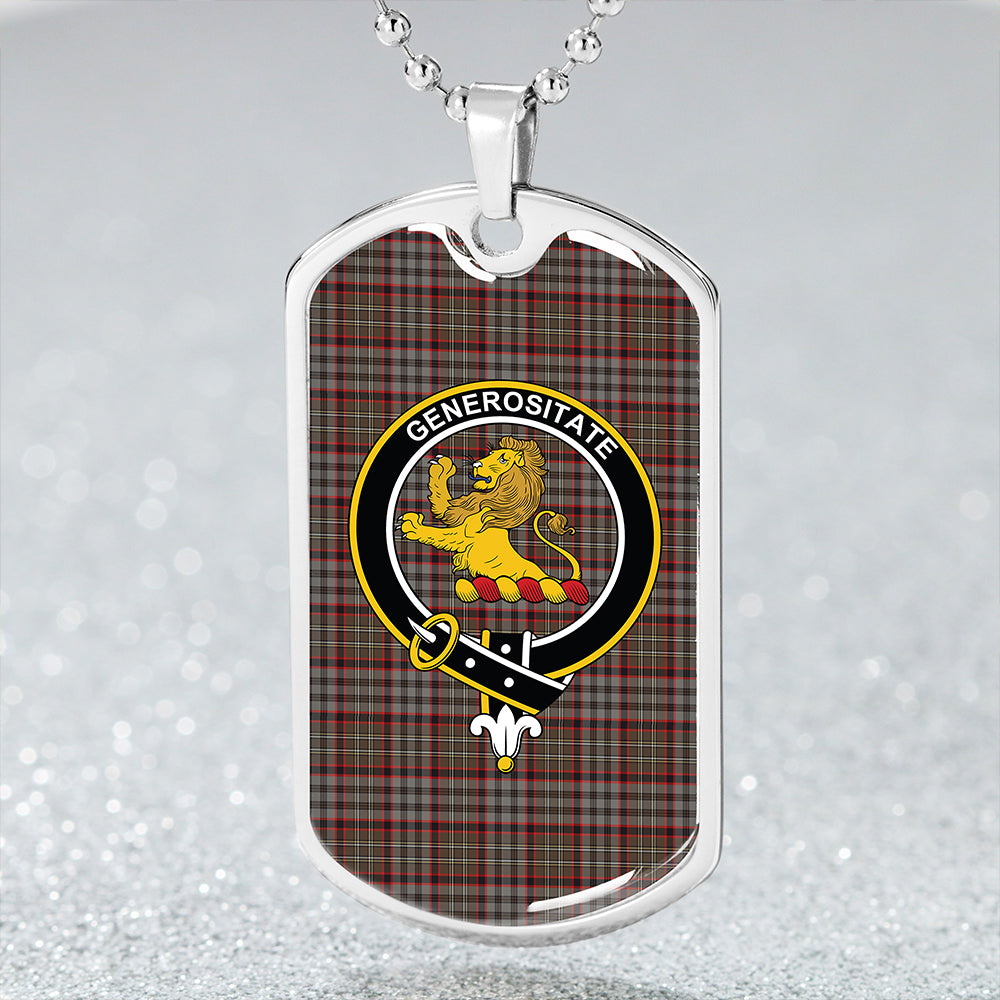 Nicolson Hunting Weathered Clan Badge Classic Tartan Dog Tag Necklace