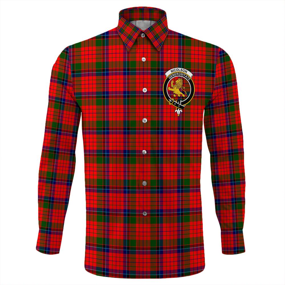 Nicolson Modern Tartan Classic Crest Long Sleeve Button Shirt