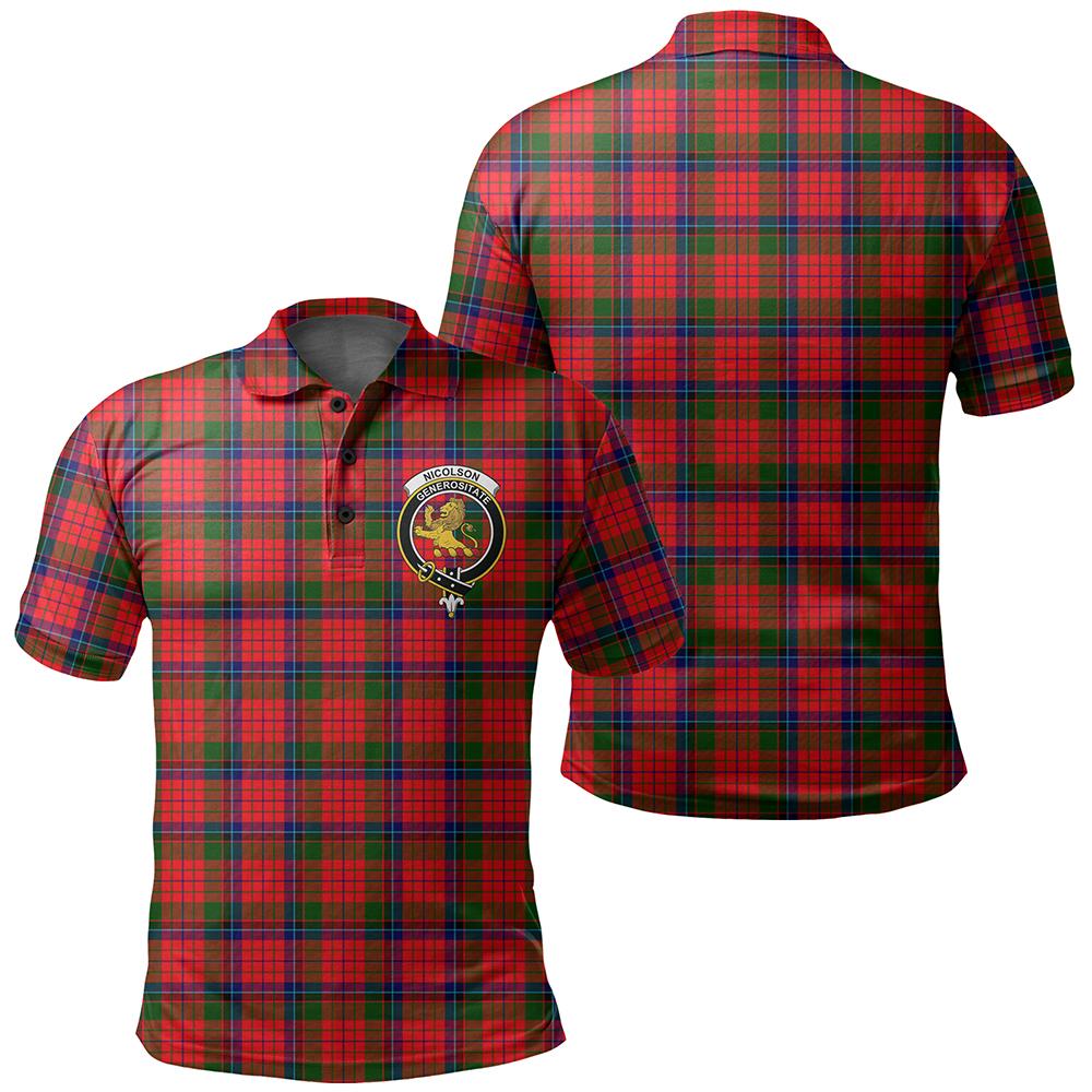 Nicolson Modern Tartan Classic Crest Polo Shirt