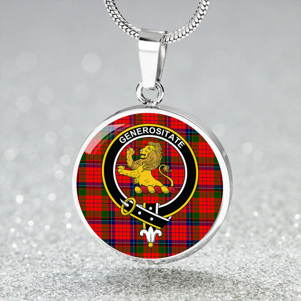 Nicolson Modern Clan Badge Tartan Classic Circle Necklace