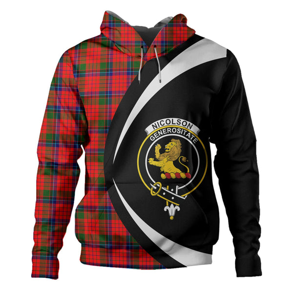 Nicolson Modern Clan Badge Tartan Hoodie Circle Style