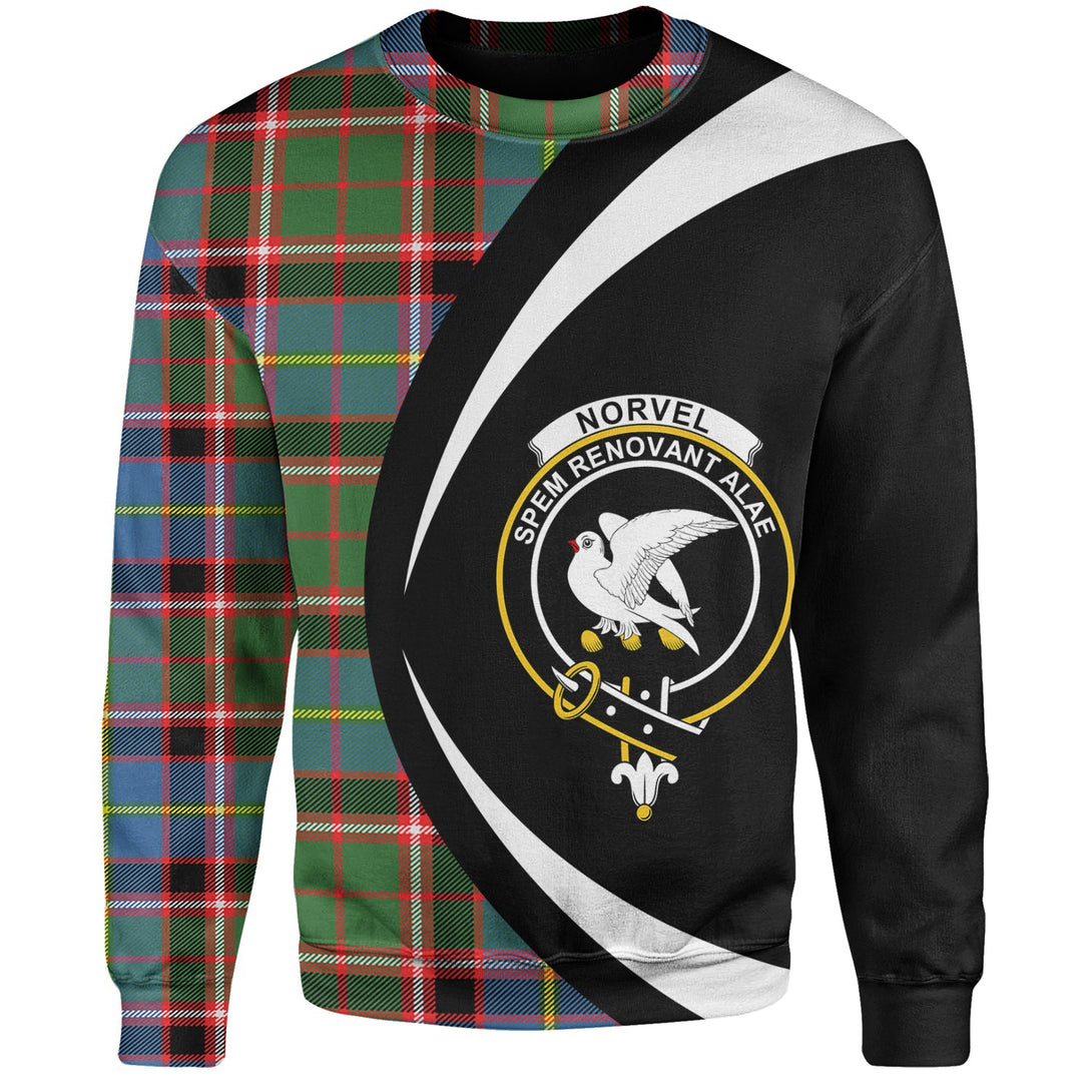 Norvel Clan Badge Tartan Sweatshirt Circle Style Personalized