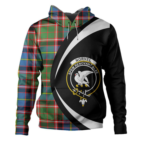 Norvel Clan Badge Tartan Hoodie Circle Style