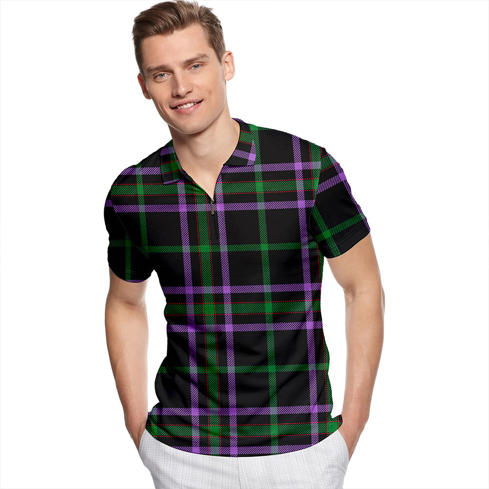 O'Boyle Ancient Tartan Classic Lapel Zip Short Sleeve Polo