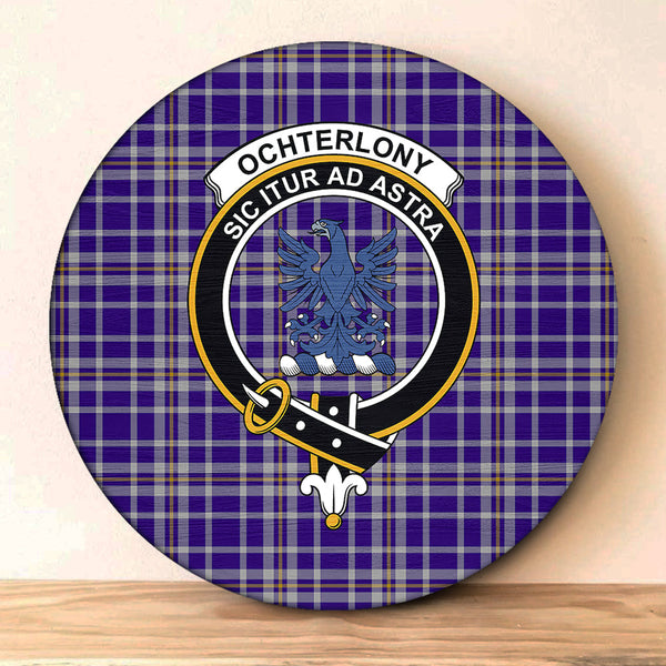 Ochterlony Tartan Classic Crest Round Wooden Sign