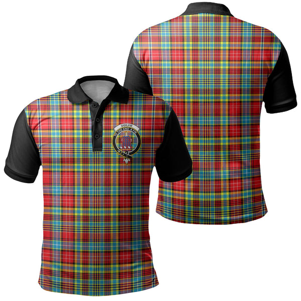 Ogilvie Hunting Ancient Tartan Crest Polo Shirt Black Neck 1 Style