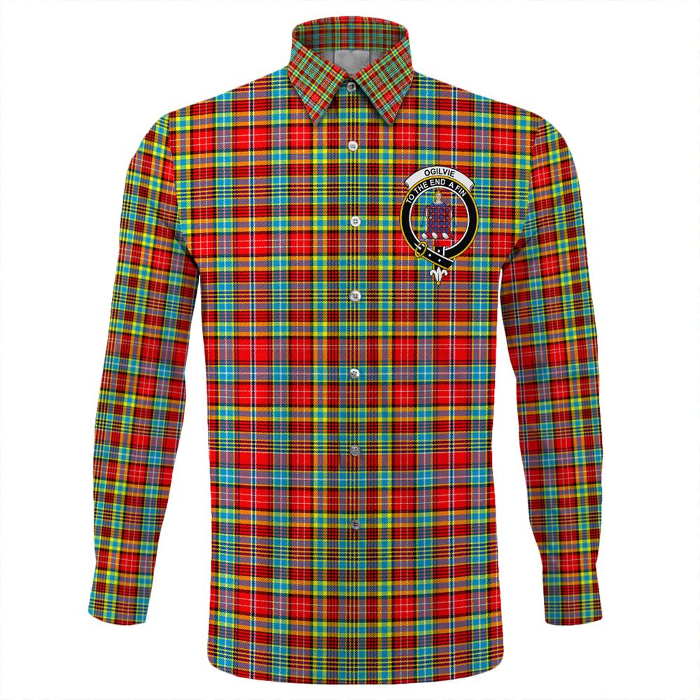 Ogilvie Hunting Ancient Tartan Classic Crest Long Sleeve Button Shirt