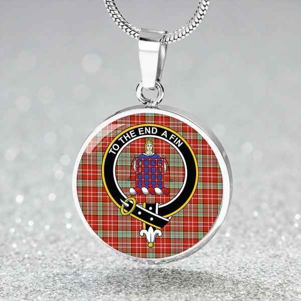 Ogilvie Ancient Clan Badge Tartan Classic Circle Necklace