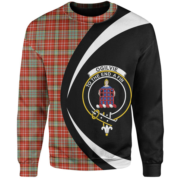 Ogilvie Ancient Clan Badge Tartan Sweatshirt Circle Style Personalized