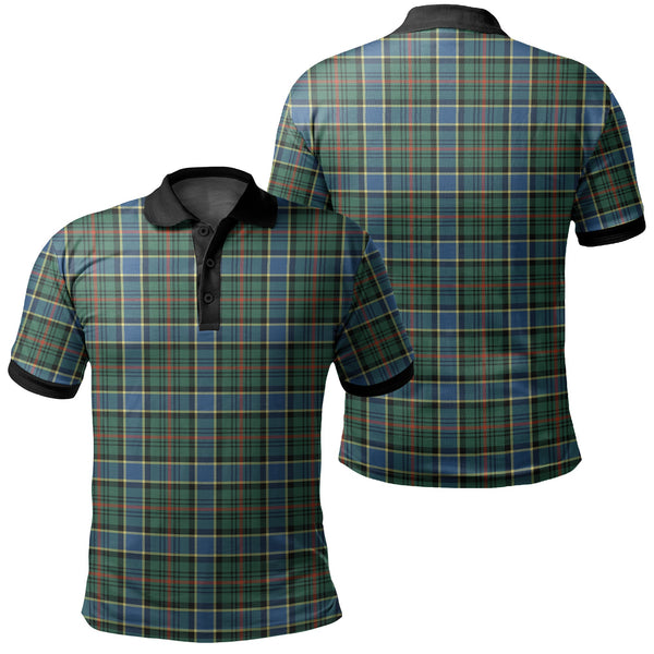 Ogilvie Hunting Ancient Tartan Classic Polo Shirt Black Neck 2 Style