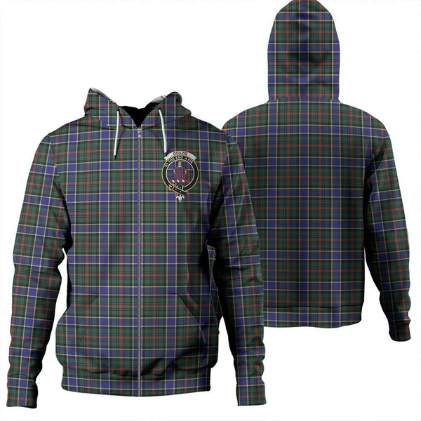 Ogilvie of Airlie Ancient Tartan Classic Crest Zipper Hoodie