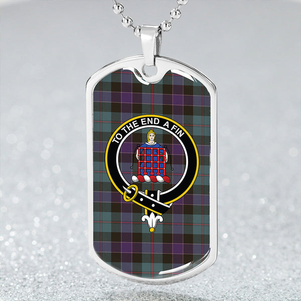 Ogilvie Hunting Weathered Clan Badge Classic Tartan Dog Tag Necklace