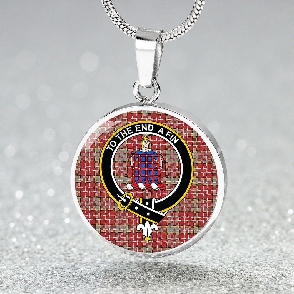 Ogilvie Weathered Clan Badge Tartan Classic Circle Necklace