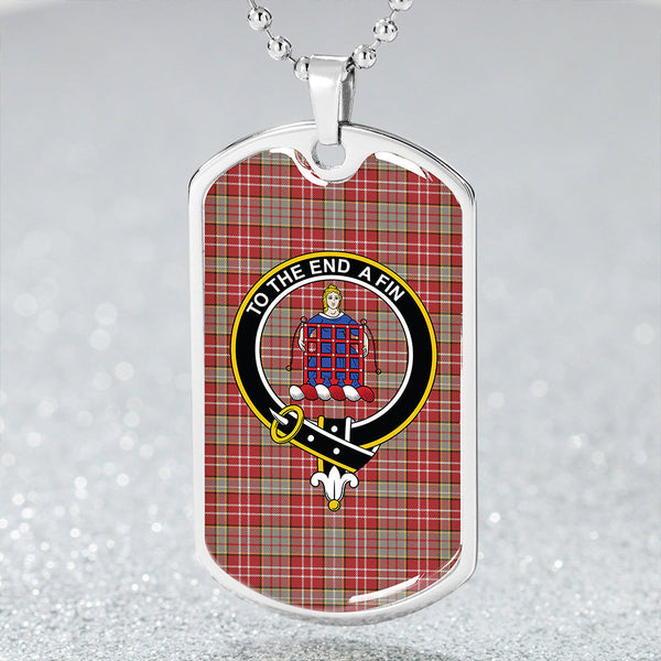 Ogilvie Weathered Clan Badge Classic Tartan Dog Tag Necklace