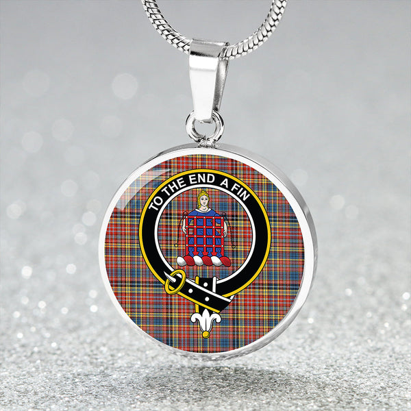 Ogilvie #3 Ancient Clan Badge Tartan Classic Circle Necklace