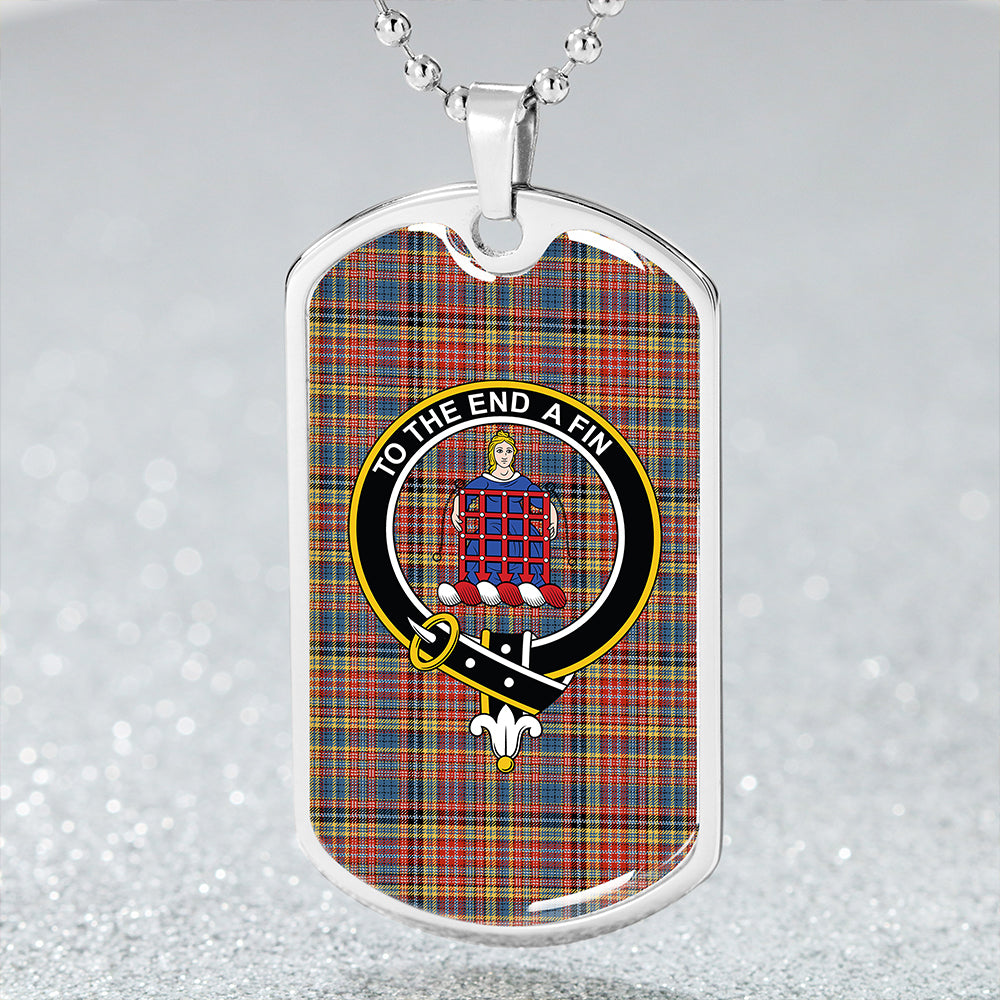 Ogilvie #3 Ancient Clan Badge Classic Tartan Dog Tag Necklace