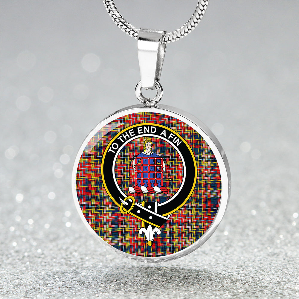 Ogilvie #3 Modern Clan Badge Tartan Classic Circle Necklace