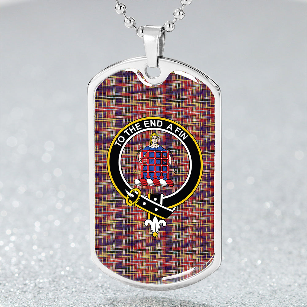 Ogilvie #3 Weathered Clan Badge Classic Tartan Dog Tag Necklace