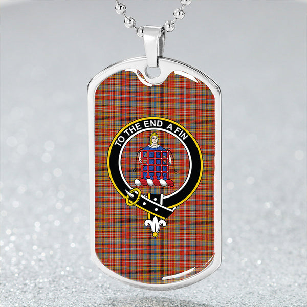 Ogilvie of Airlie Ancient Clan Badge Classic Tartan Dog Tag Necklace