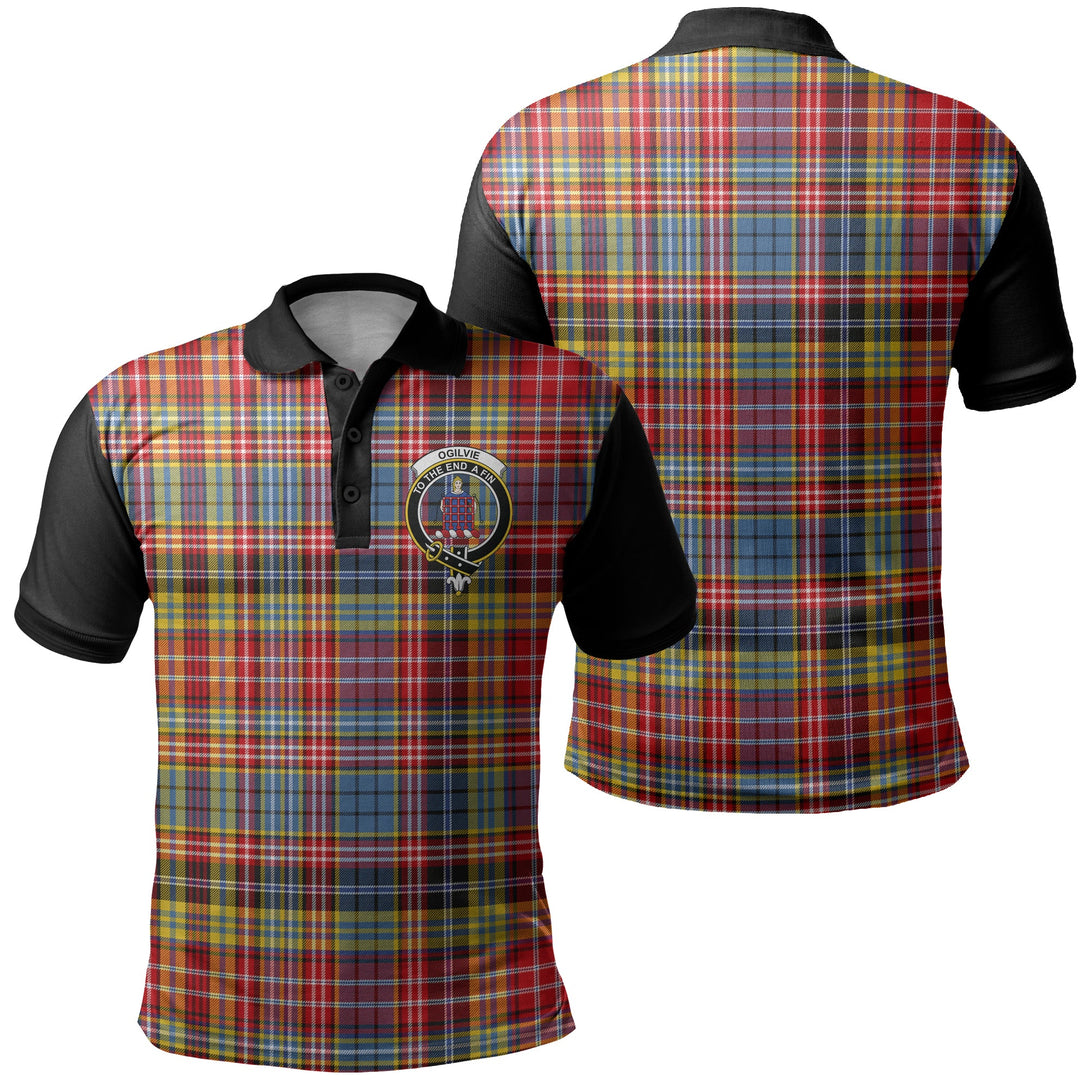 Ogilvie Tartan Crest Polo Shirt Black Neck 1 Style